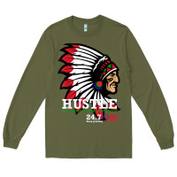 Army Green hustle 247 gang clothing native american men gift t shirt t shirt Long Sleeve Tee - linhVisuals