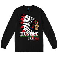 Black hustle 247 gang clothing native american men gift t shirt t shirt Long Sleeve Tee - linhVisuals
