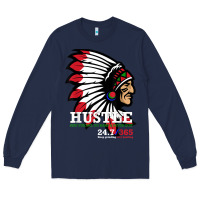 Navy hustle 247 gang clothing native american men gift t shirt t shirt Long Sleeve Tee - linhVisuals