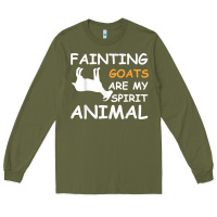 Army Green fainting goats are my spirit animal t shirt Long Sleeve Tee - linhVisuals