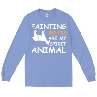 Colony Blue fainting goats are my spirit animal t shirt Long Sleeve Tee - linhVisuals