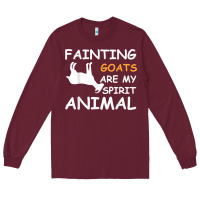 Burgundy fainting goats are my spirit animal t shirt Long Sleeve Tee - linhVisuals