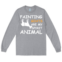 Heather Grey fainting goats are my spirit animal t shirt Long Sleeve Tee - linhVisuals