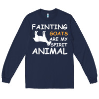 Navy fainting goats are my spirit animal t shirt Long Sleeve Tee - linhVisuals