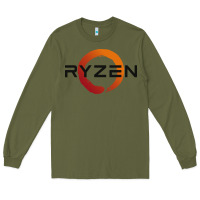 Army Green ryzen free world Long Sleeve Tee - linhVisuals