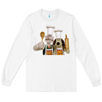White Wallace Gourmeat Long Sleeve Tee - linhVisuals