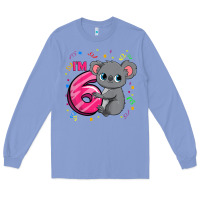 Colony Blue kids 6th birthday shirt for girls koala bear 6 years old t shirt Long Sleeve Tee - linhVisuals