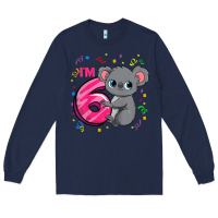 Navy kids 6th birthday shirt for girls koala bear 6 years old t shirt Long Sleeve Tee - linhVisuals