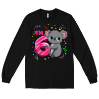 Black kids 6th birthday shirt for girls koala bear 6 years old t shirt Long Sleeve Tee - linhVisuals