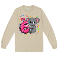 Mushroom kids 6th birthday shirt for girls koala bear 6 years old t shirt Long Sleeve Tee - linhVisuals