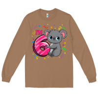 Toasted Coconut kids 6th birthday shirt for girls koala bear 6 years old t shirt Long Sleeve Tee - linhVisuals