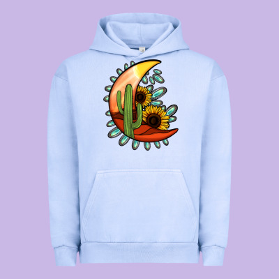 Turquoise Desert Moon Urban Hoodie Designed By Jasminsmagicworld