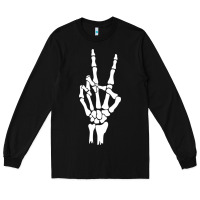 Black skeleton peace Long Sleeve Tee - linhVisuals