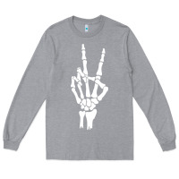 Heather Grey skeleton peace Long Sleeve Tee - linhVisuals