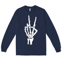 Navy skeleton peace Long Sleeve Tee - linhVisuals