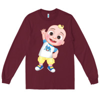 Burgundy jj cocomelon babyshark Long Sleeve Tee - linhVisuals