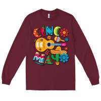 Burgundy cinco de mayo mexican fiesta 5 de mayo t shirt Long Sleeve Tee - linhVisuals