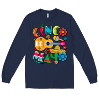 Navy cinco de mayo mexican fiesta 5 de mayo t shirt Long Sleeve Tee - linhVisuals