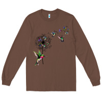 Chestnut bird hummingbird dandelion flowers shirt for women men t shirt Long Sleeve Tee - linhVisuals