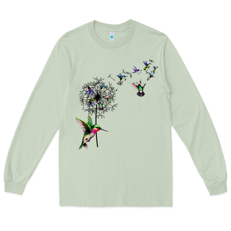 Bird Hummingbird Dandelion Flowers Shirt For Women Men T Shirt Long Sleeve Tee by linhVisuals | Teevron