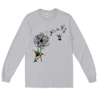 Moon Dust bird hummingbird dandelion flowers shirt for women men t shirt Long Sleeve Tee - linhVisuals