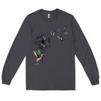 Smoke bird hummingbird dandelion flowers shirt for women men t shirt Long Sleeve Tee - linhVisuals