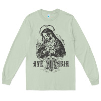 Matcha ave maria schubert latin mass blessed mother hail mary lady t shirt Long Sleeve Tee - linhVisuals