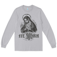 Moon Dust ave maria schubert latin mass blessed mother hail mary lady t shirt Long Sleeve Tee - linhVisuals