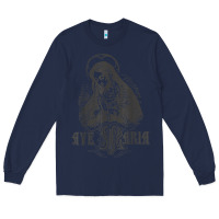 Navy ave maria schubert latin mass blessed mother hail mary lady t shirt Long Sleeve Tee - linhVisuals
