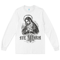 Ave Maria Schubert Latin Mass Blessed Mother Hail Mary Lady T Shirt Long Sleeve Tee | Teevron
