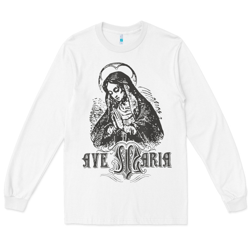 Ave Maria Schubert Latin Mass Blessed Mother Hail Mary Lady T Shirt Long Sleeve Tee by linhVisuals | Teevron