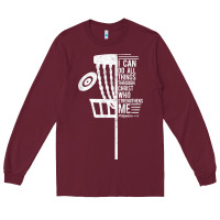 Burgundy christian disc golf i can do all things philippians 4 13 t shirt Long Sleeve Tee - linhVisuals