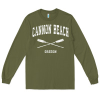 Army Green cannon beach oregon vintage nautical crossed oars t shirt Long Sleeve Tee - linhVisuals