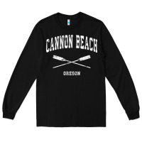 Black cannon beach oregon vintage nautical crossed oars t shirt Long Sleeve Tee - linhVisuals