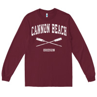 Burgundy cannon beach oregon vintage nautical crossed oars t shirt Long Sleeve Tee - linhVisuals