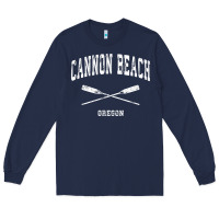 Navy cannon beach oregon vintage nautical crossed oars t shirt Long Sleeve Tee - linhVisuals