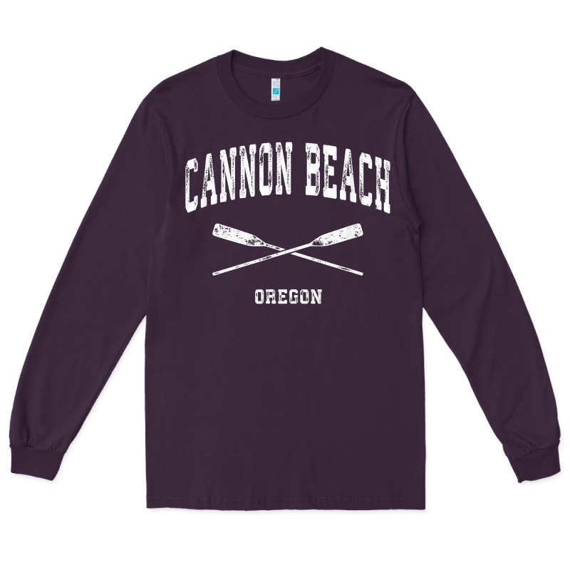 Cannon Beach Oregon Vintage Nautical Crossed Oars T Shirt Long Sleeve Tee by linhVisuals | Teevron