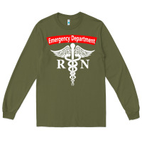 Army Green emergency department nursing er registered nurse rn caduceus raglan ba Long Sleeve Tee - linhVisuals