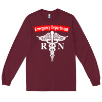 Burgundy emergency department nursing er registered nurse rn caduceus raglan ba Long Sleeve Tee - linhVisuals