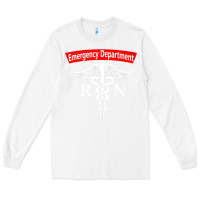 White emergency department nursing er registered nurse rn caduceus raglan ba Long Sleeve Tee - linhVisuals