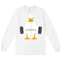 White duck deadlift design   weight lifting gym workout tank top Long Sleeve Tee - linhVisuals