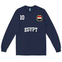 Navy egypt team sports number 10 soccer egyptian flag t shirt Long Sleeve Tee - linhVisuals