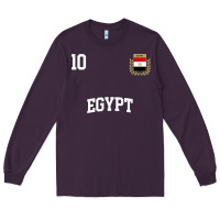 Plum egypt team sports number 10 soccer egyptian flag t shirt Long Sleeve Tee - linhVisuals