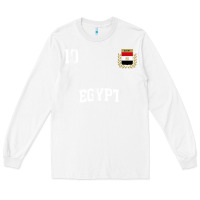 White egypt team sports number 10 soccer egyptian flag t shirt Long Sleeve Tee - linhVisuals