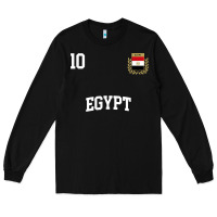 Black egypt team sports number 10 soccer egyptian flag t shirt Long Sleeve Tee - linhVisuals
