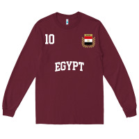 Burgundy egypt team sports number 10 soccer egyptian flag t shirt Long Sleeve Tee - linhVisuals