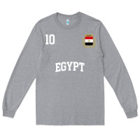 Heather Grey egypt team sports number 10 soccer egyptian flag t shirt Long Sleeve Tee - linhVisuals
