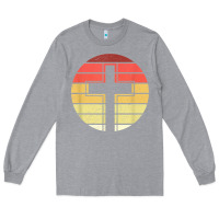Heather Grey jesus cross retro style vintage t shirt Long Sleeve Tee - linhVisuals