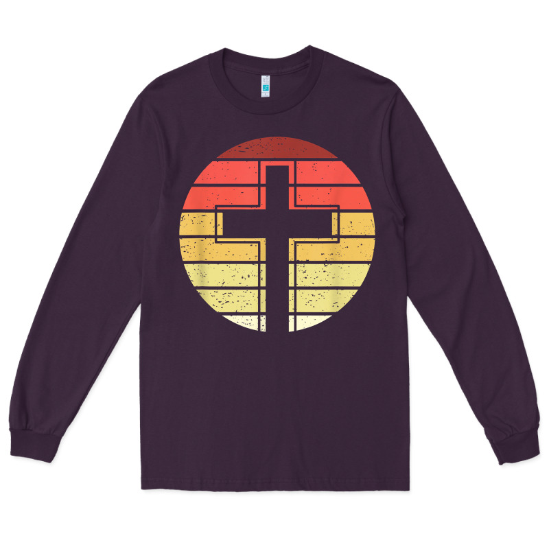 Jesus Cross Retro Style Vintage T Shirt Long Sleeve Tee by linhVisuals | Teevron