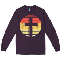 Plum jesus cross retro style vintage t shirt Long Sleeve Tee - linhVisuals